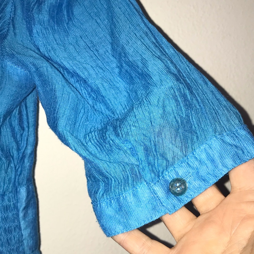 Coalition Ruffled Turquoise Top Size:Small - Picture 8 of 12